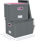 2 Pack File Storage Organizer, Filing Box, Portable File Box by Oterri