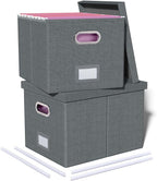 2 Pack File Storage Organizer, Filing Box, Portable File Box by Oterri