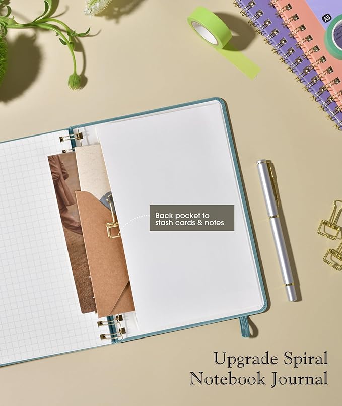 Graph Spiral Journal Notebook, A5 Hardcover Spiral Journals - Image 6