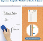 Magnetic White Board and Cork Board Combo, 48 X 36 inches Whiteboard Bulletin - Image 6