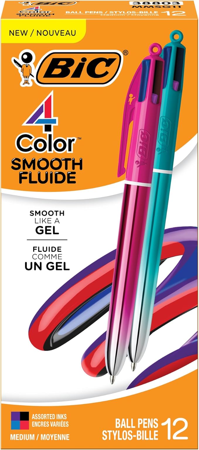 BIC 4 Color Smooth Gradient Retractable Ballpoint Pen by BIC