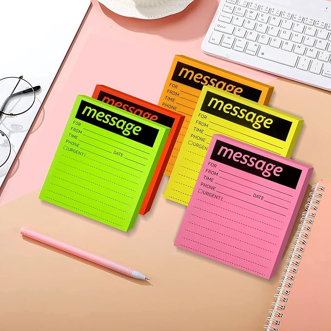 Phone Message Sticky Notes Phone Memo Pads, 6 Pads Lined Sticky Notes Pads - Image 3