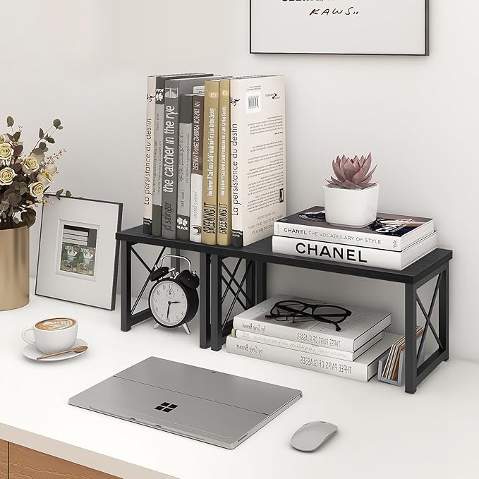 ELITEROO Wood Desktop Shelf, Freestanding Small Bookshelf Dorm Supplies - Image 7