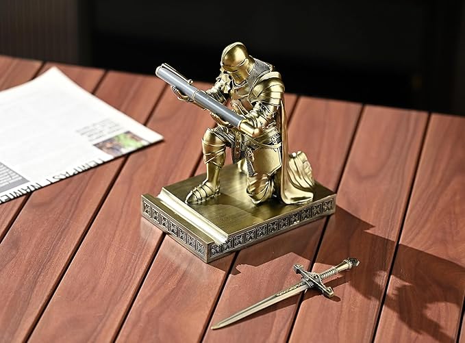 Amoysanli Medieval Armored Warrior Wearing Outerwear, Mobile Phone Stand Knight - Image 7