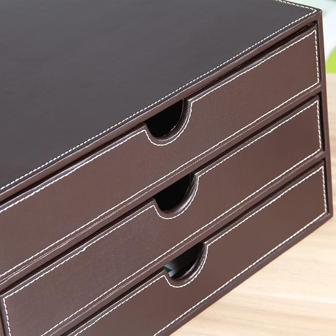 RHCSZ Stackable 3-Drawer Desk Organizer, Executive Office Supplies Desktop - Image 7