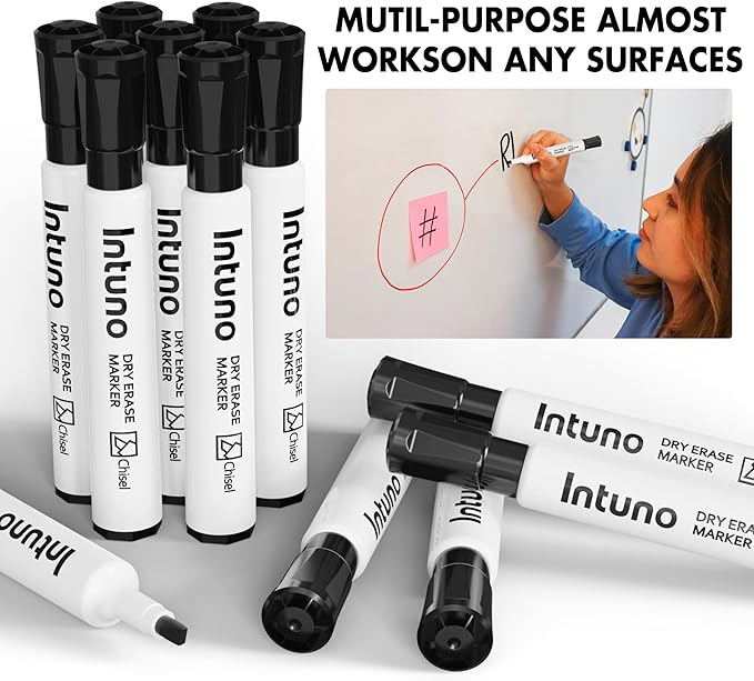 INTUNO Dry Erase Markers, Chisel tip, Presentation - Image 6