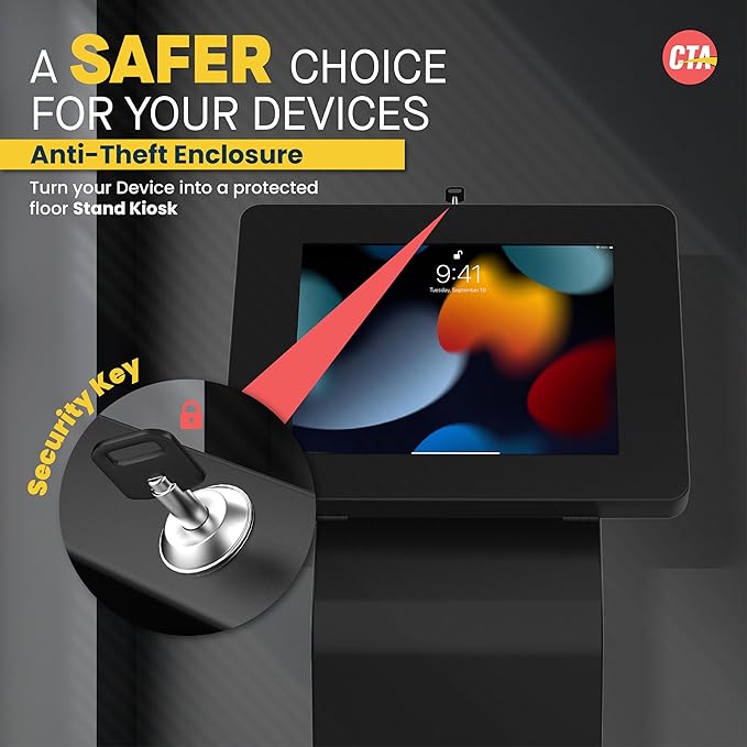 CTA Digital Locking Stand Kiosk Premium Small Locking Support Base Kiosk - Image 3