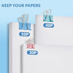 NEEWAY 100 Count Binder Clips Assorted Sizes, Paper Binder Clips, Metal Paper - Image 4