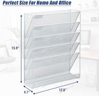 EASEPRES Desk File Organizer Mesh 6-Tier, Hanging Wall Mount Document - Image 3