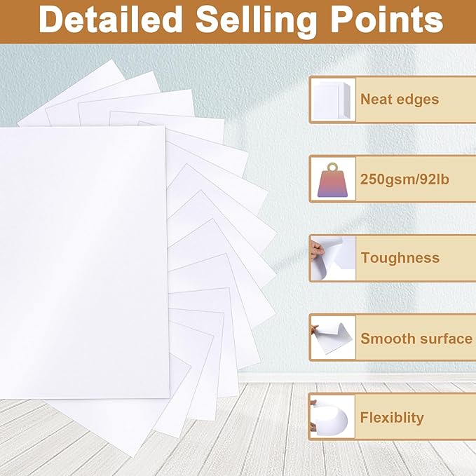 Silunkia 28 Sheets White Shimmer Cardstock 8.5 x 11 Printer Paper, 92lb - Image 3