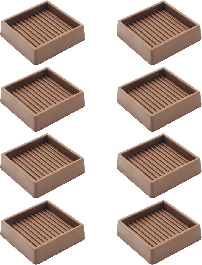 2.5X2.5 Rubber Caster Cups, Non Slip Furniture Pads, Anti-Slip Gripper by VOCOMO