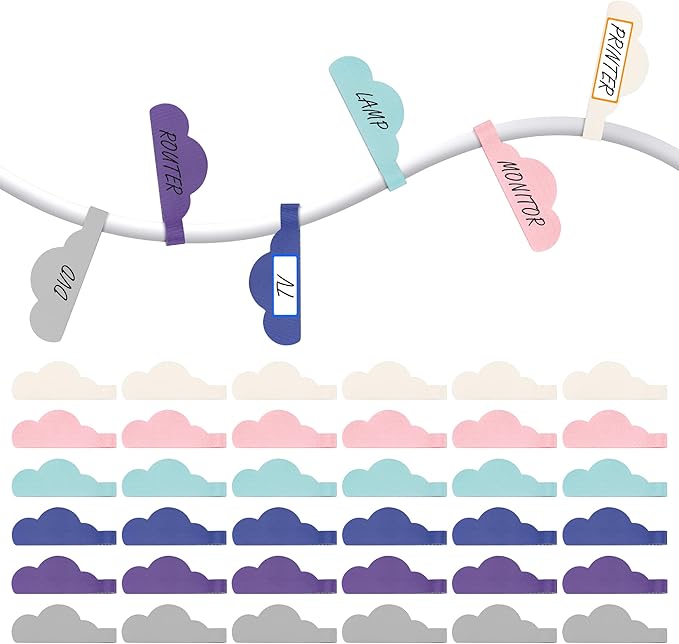 Nearockle 36Pcs Cable Labels for Organizing Wires and Identification, Upgraded by ELECTRONICSORGANIZATION