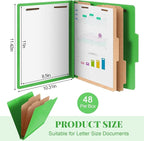 Skyygemm 48 Pcs Classification Folders Letter Size, 2 Divider Pressboard File - Image 2