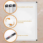 VIZ-PRO Dry Erase Board/Non-Magnetic Whiteboard, 48 x 36 Inches, Wall Mounted - Image 5