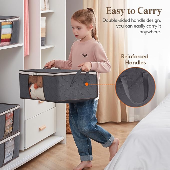 Lifewit 8 Pack Clothes Storage Bag, Foldable Storage Bin Closet Organizer - Image 3