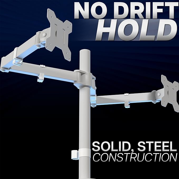 VIVO Dual Ultrawide Monitor Desk Mount, Heavy Duty Fully Adjustable Steel Stand - Image 8