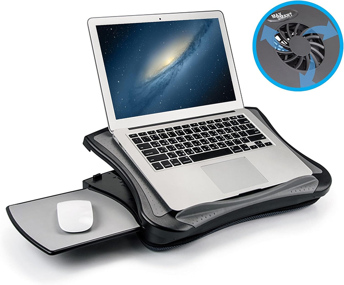 MAX SMART Laptop Lap Pad Laptop Stand with Attached Mouse Pad, Cushion and US...