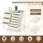 LDAILY 9 Drawer Rolling Storage Cart, Rolling Cart - Image 6