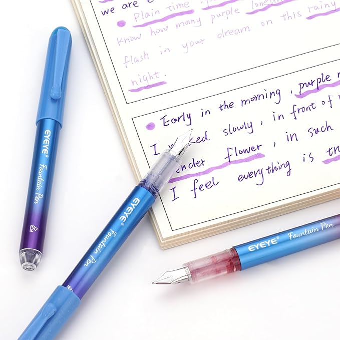 EYEYE Disposable Fountain Pens for Writing, Medium Point Stainless Steel Nib - Image 8