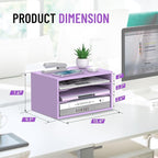 SHARKWOODS Wood Desk Organizer, 3 Tier Paper Tray Organizer - Image 2