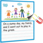 Jumbo Magnetic Draw & Write Paper 21.5x17in Dry Erase Handwriting Lined Paper for Classroom Whiteboard Accessories Writing Chart Page Giant Magnet Notebook Poster Graduation Supplies Teacher Must Have
