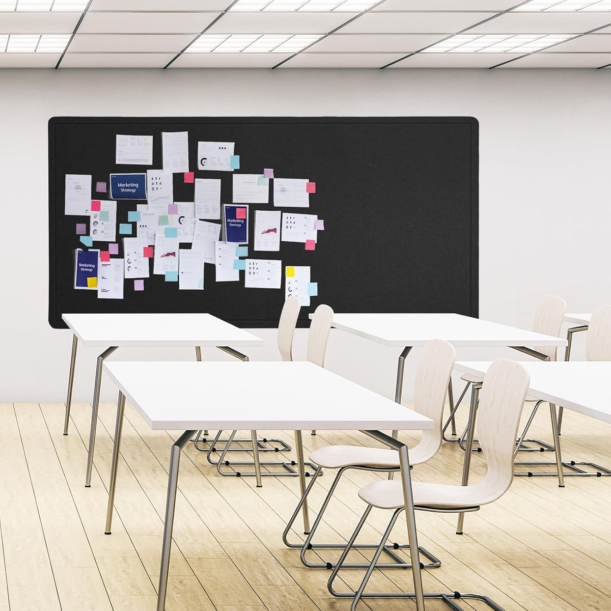 Felt Bulletin Board 96x48 inches, Decorative Pin Board for Home & Office