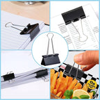 208 PCS Binder Clips Assorted Sizes – 0.6"-2" Black Metal Paper Clamps - Image 7