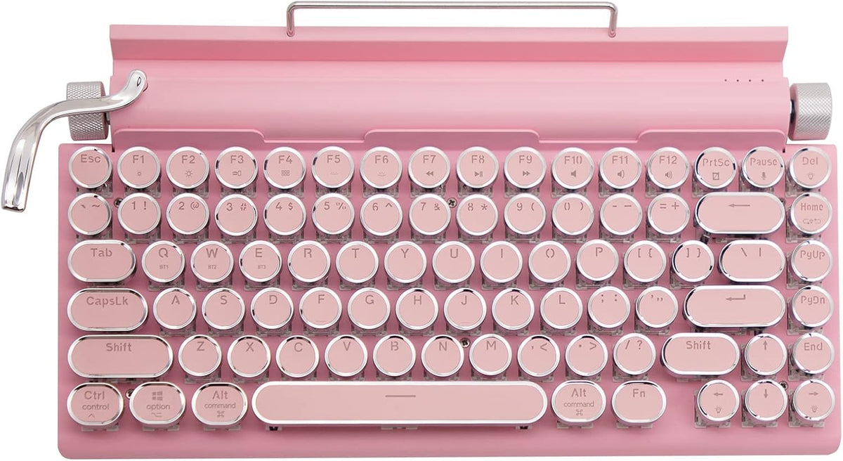 Adventurers Typewriter-Style Retro Mechanical Keyboard LED Backlight 83 Keys