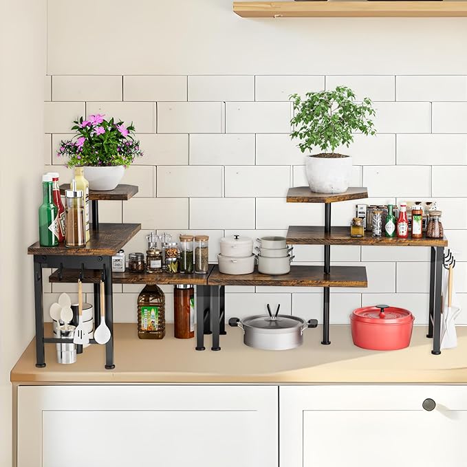 Uniqcovosa Kitchen Countertop Organizer, 3 Tier Moveable Corner Shelf Kitchen - Image 6