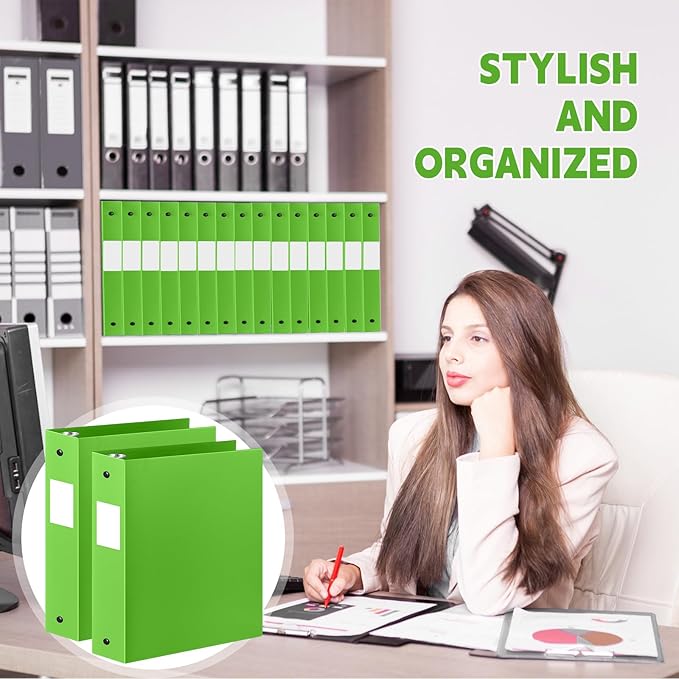 Henoyso 12 Pcs 3 Ring Binder 2 Inch Round Fits Letter Size 8.5'' x 11'' Paper - Image 4
