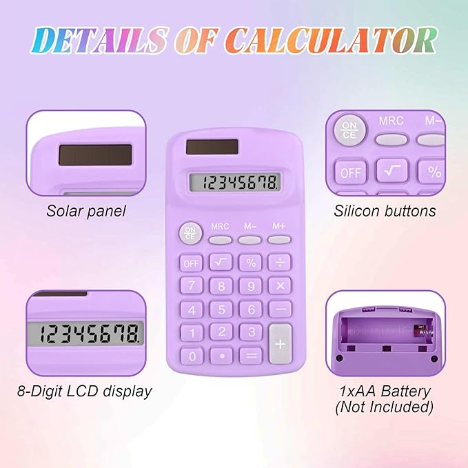 Tellegloww 36 Pcs Pocket Size Basic Calculators Bulk - Image 4