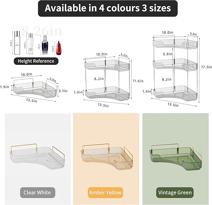 YCIA&DONE Corner Bathroom Counter Organizer, Makeup Organizer - Image 5