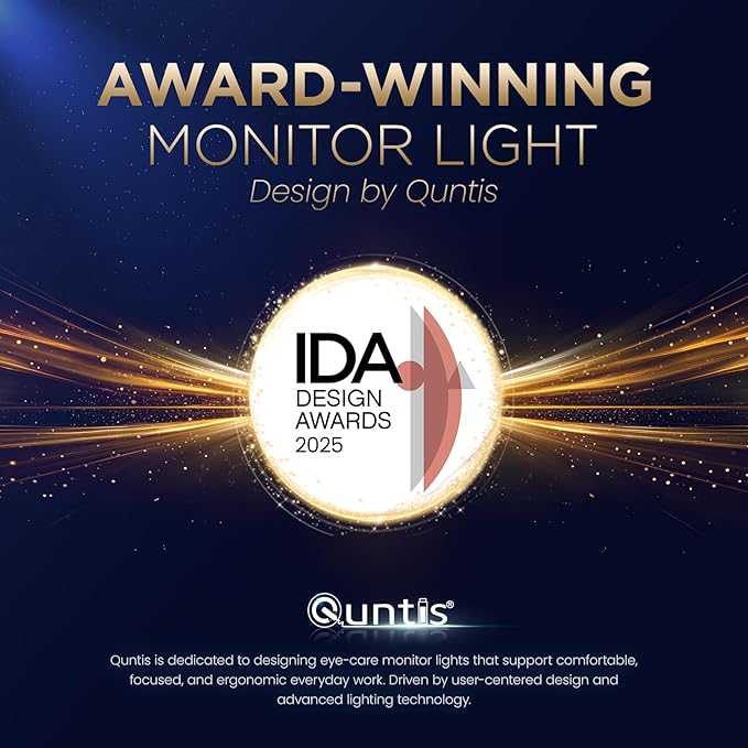 Quntis Monitor Light Bar Pro White, Eye-Care No Glare USB Computer Lamp - Image 9