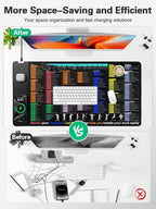 Mouse Pad with Excel Shortcut Keys, Desk Pad with Wireless Charger & Phone Stand - Image 4