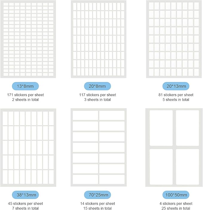 1723 Pieces Matte Labels Sticker Removable Rectangular Labels Writable Blank - Image 2