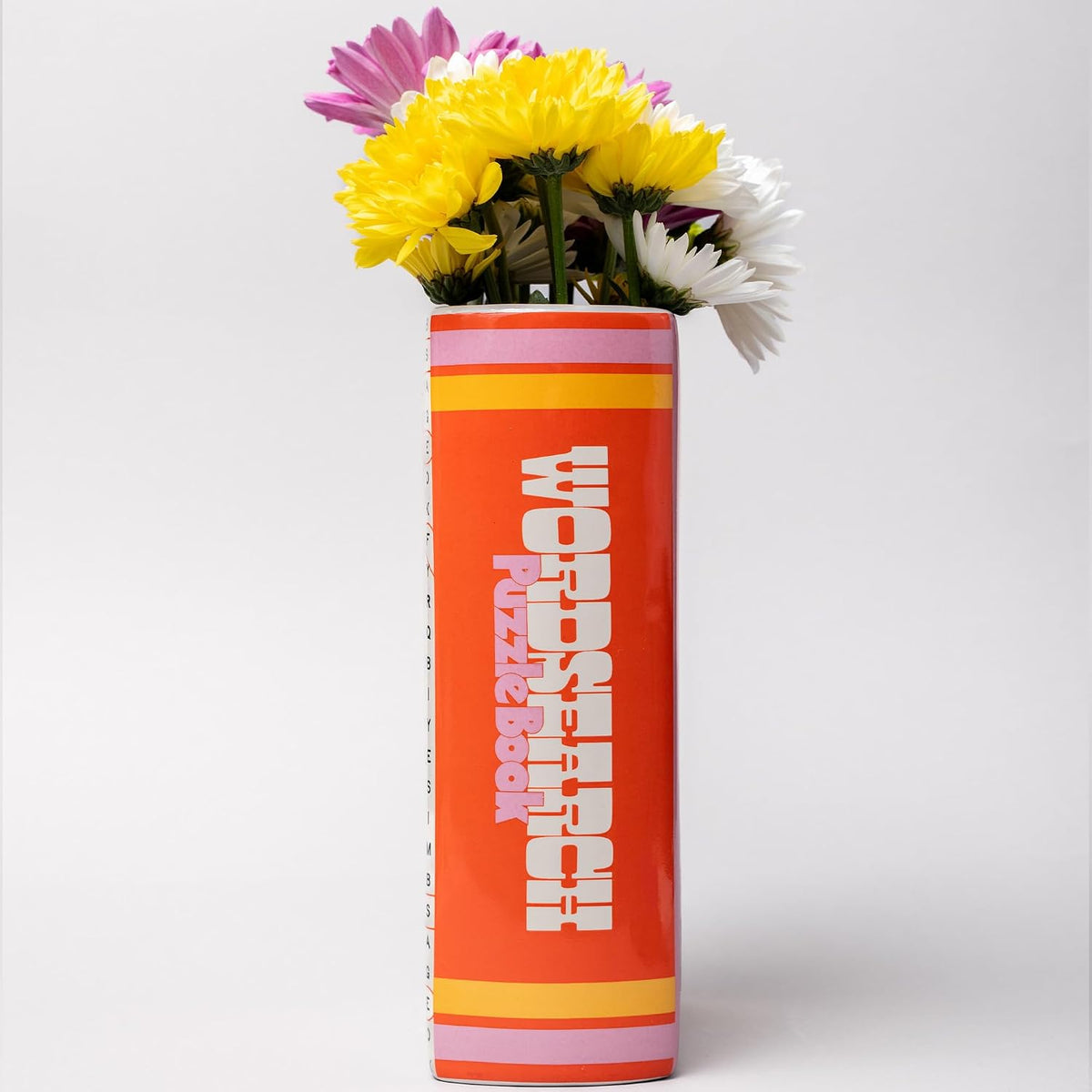 ban.do Ceramic Book-Shaped Vase, Word Search Puzzle