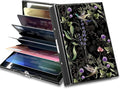 BWEGRHE Slim Credit Card Holder, Wild Flower Hummingbird RFID Blocking Metal by BWEGRHE