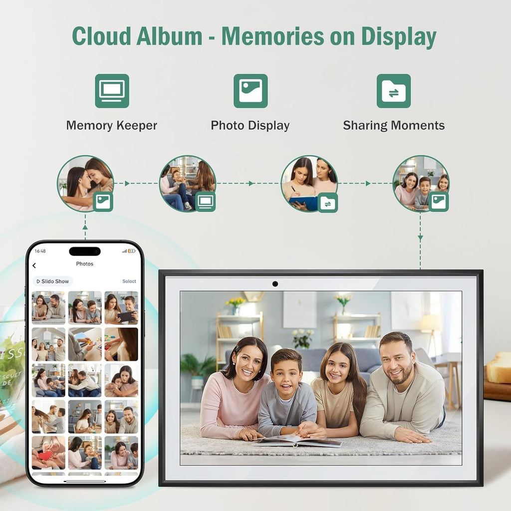 Digital Calendar Wall Touch Screen-Smart Electronic Photo Frame 10.1" | Interactive family planner, kids chore chart, Google auto-sync to-do lists, weekly meal prep, fridge schedules, daily habits