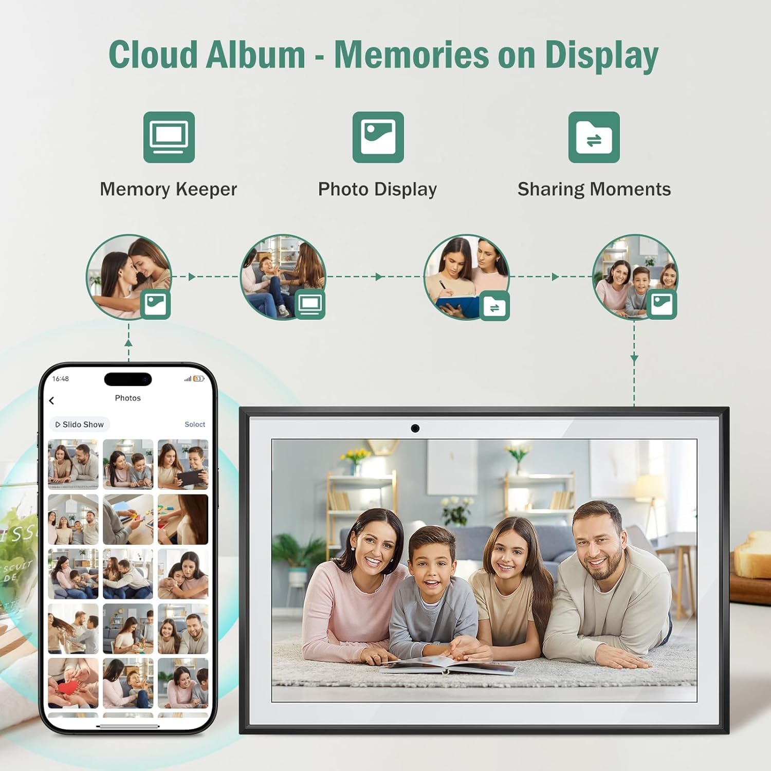 Digital Calendar Wall Touch Screen-Smart Electronic Photo Frame 10.1" | Interactive family planner, kids chore chart, Google auto-sync to-do lists, weekly meal prep, fridge schedules, daily habits