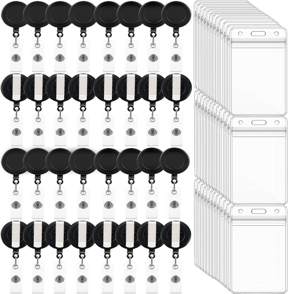 100 Pack Retractable Badge Reel Clips