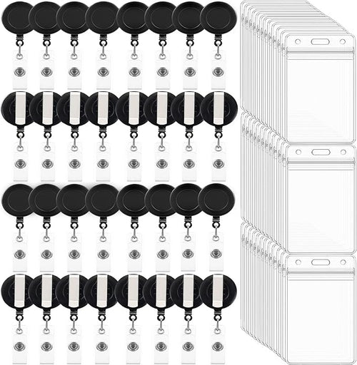100 Pack Retractable Badge Reel Clips by Beieverluck