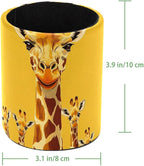Leather Pen Holder for Desk, Cute Giraffe Pencil Cup Desktop Organizer Makeup - Image 4
