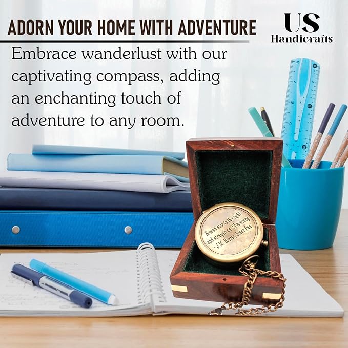 Be Strong and Courageous, Do Not Be Afraid Brass Engraved Compass - Image 5