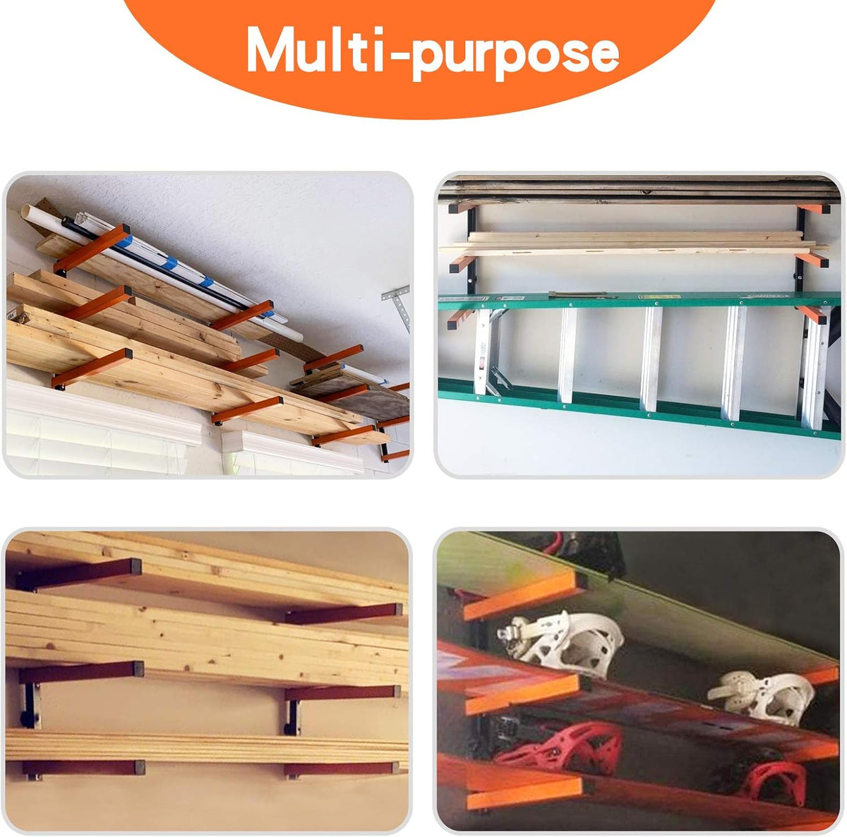ultrawall wall mount wood organizer and lumber storage showing dimensions