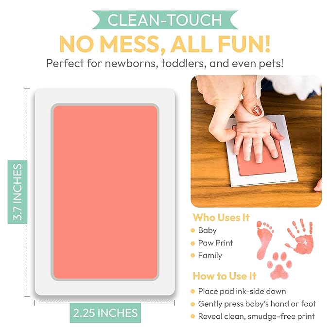 Clean Touch Ink Pad for Baby Handprints and Footprints – Inkless Infant Hand & - Image 2