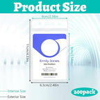 200Pcs Badge Holder Plastic ID Badge Holder Clear Vertical ID Card Holder 2.5" - Image 2