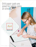 Zaviko Graph Paper Pad 8.5 x 11, 2 Pack, 4x4 Graph Ruled, Grid Paper Pad 8-1/2" - Image 4