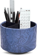 Hennaja Round Leather Art Supply Organizer, Remote Control Holder, 360 Degree by Hennaja