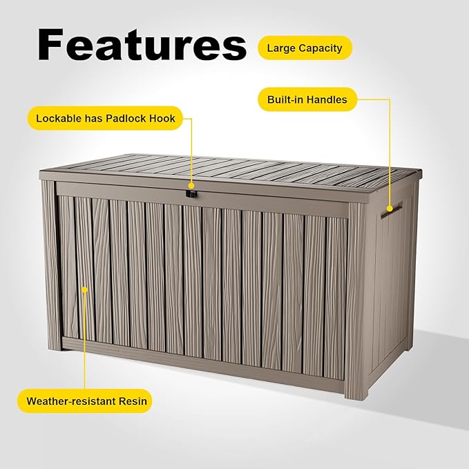 EasyUp 200 Gallon Deck Boxes Resin Large Storage Bins - Image 5