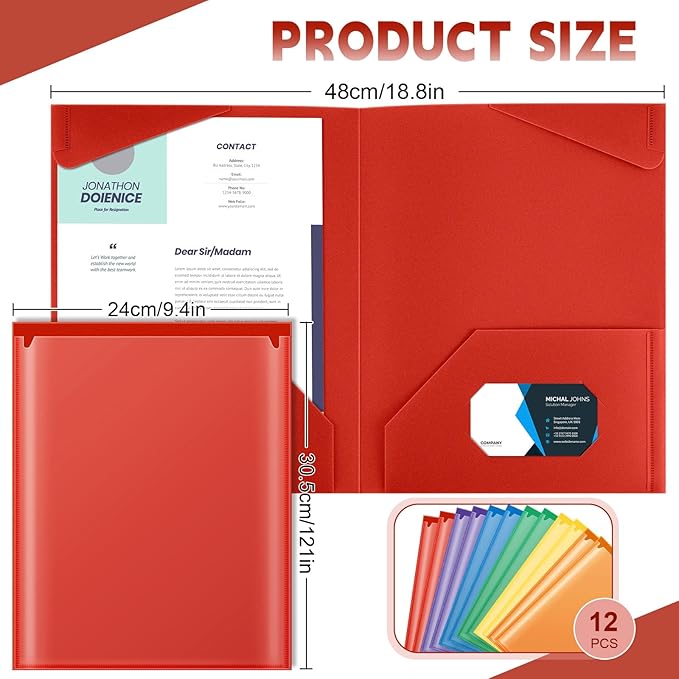 Henoyso 12 Pcs Plastic Folders - Image 2